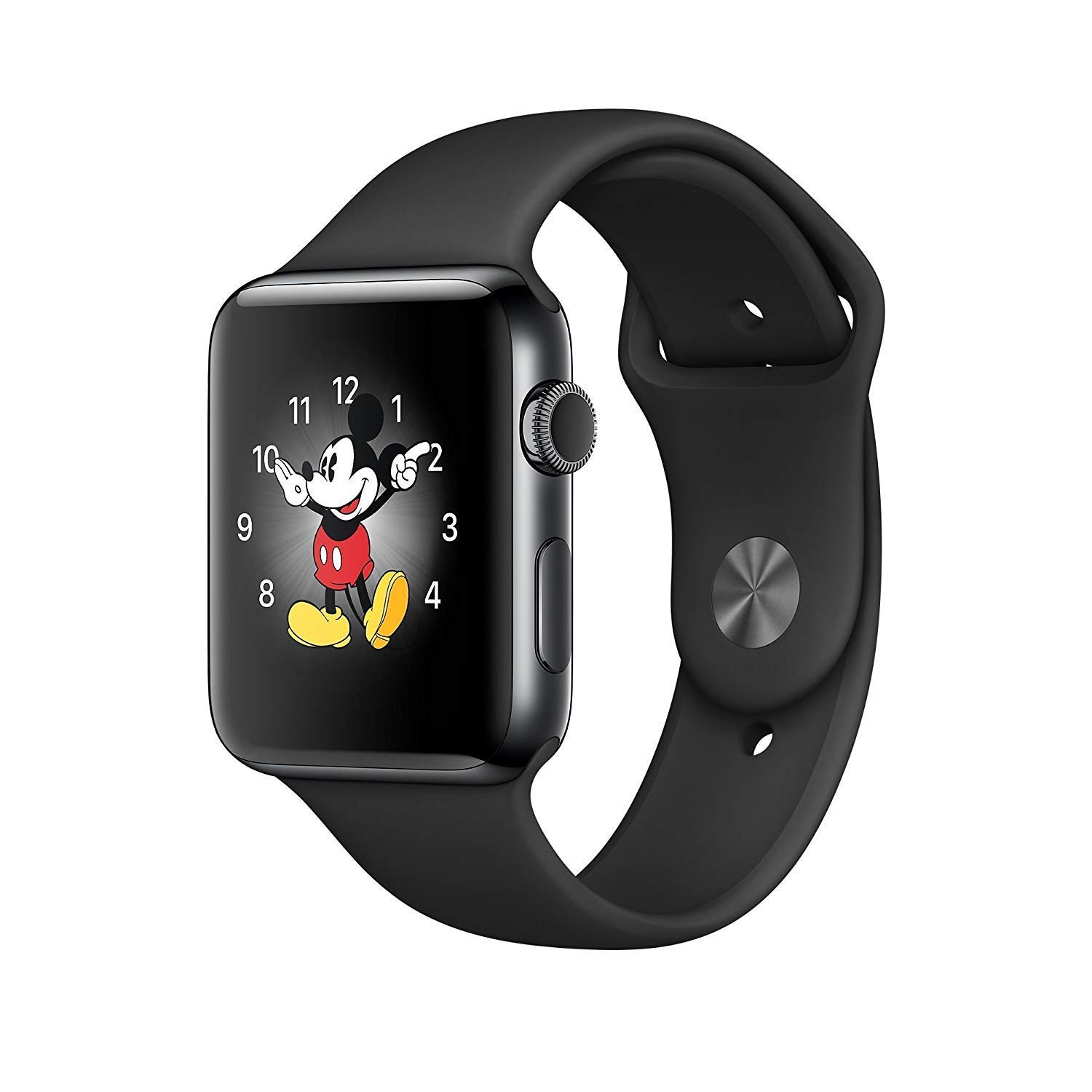 Apple Watch Series 3, 42 MM, GPS + Cellular, Space Black Stainless Steel Case, Black Sport Band (Renewed)